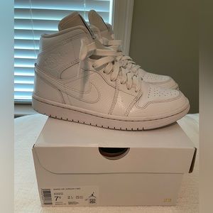 Women’s Air Jordan 1 Mid White Snakeskin
